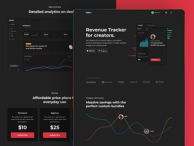 Revenue Tracker Website Landing Page app app design branding design figma design graphic design illustration landing page design logo revenue tracker website ui ux vector web app design web application design website design