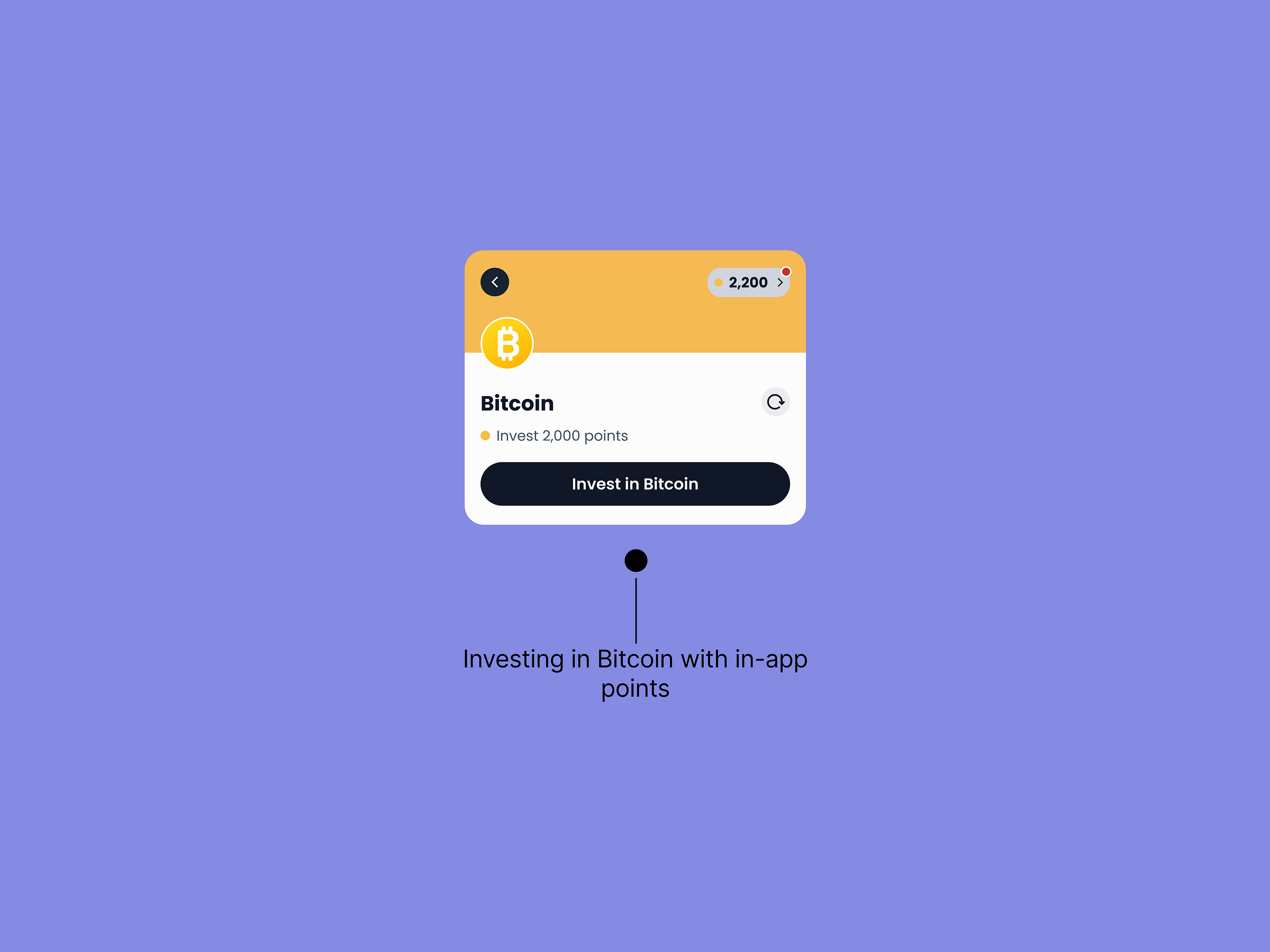 UI Card for Investing with in-app points by Headstart UX on Dribbble