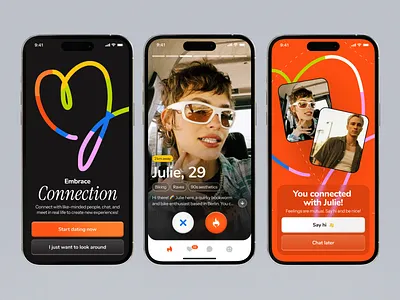 ~ dating mobile app ~ app b2c black branding dating interface mobile people red ui design ux design
