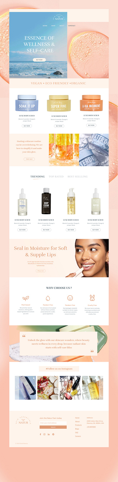 SkinCare Website Design dailyui design dribbble ui uidesign userinterface