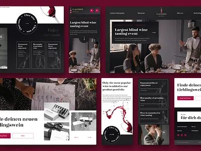 Wine Tasting Event adaptive branding composition contrast desktop illustration mobile typography ui uiux ux webdesign wine