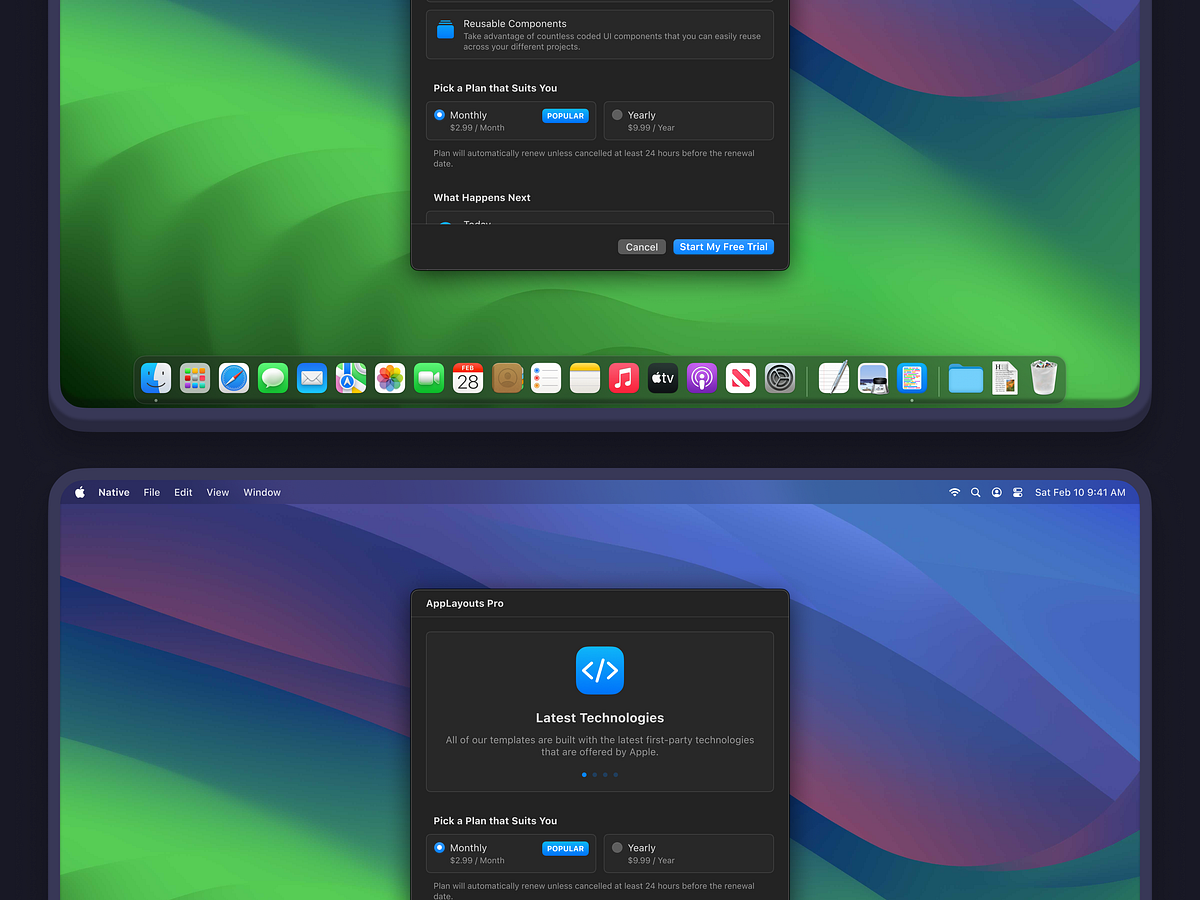 Native - Paywall macOS Screens by Daniils for AppLayouts on Dribbble