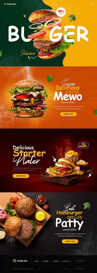 Food and Drink Website food and drink website ui