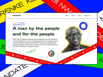 Peter Obi portfolio figma landing page neubrutalism politician porfolio ui ux web design