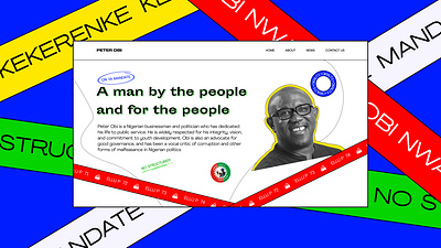 Peter Obi portfolio figma landing page neubrutalism politician porfolio ui ux web design