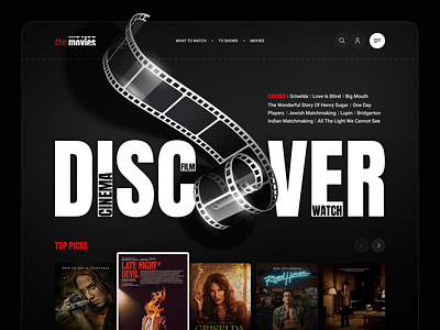 the movies web page cinema concept film graphic design logo movie streaming service typography ui ux web page