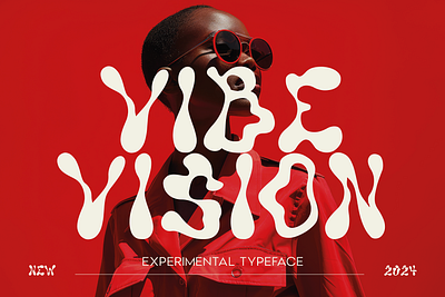 Vibe Vision – Experimental Font abstract artistic branding concept creative edgy experimental expressive fluid flyer futuristic good vibes hipster logo organic poster surreal vision wavy