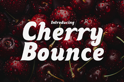 Cherry Bounce bold bounce bouncy branding cherry creative curves dynamic fashion feminine friendly headline invitations magazine playful rounded theme vibrant wedding whimsical