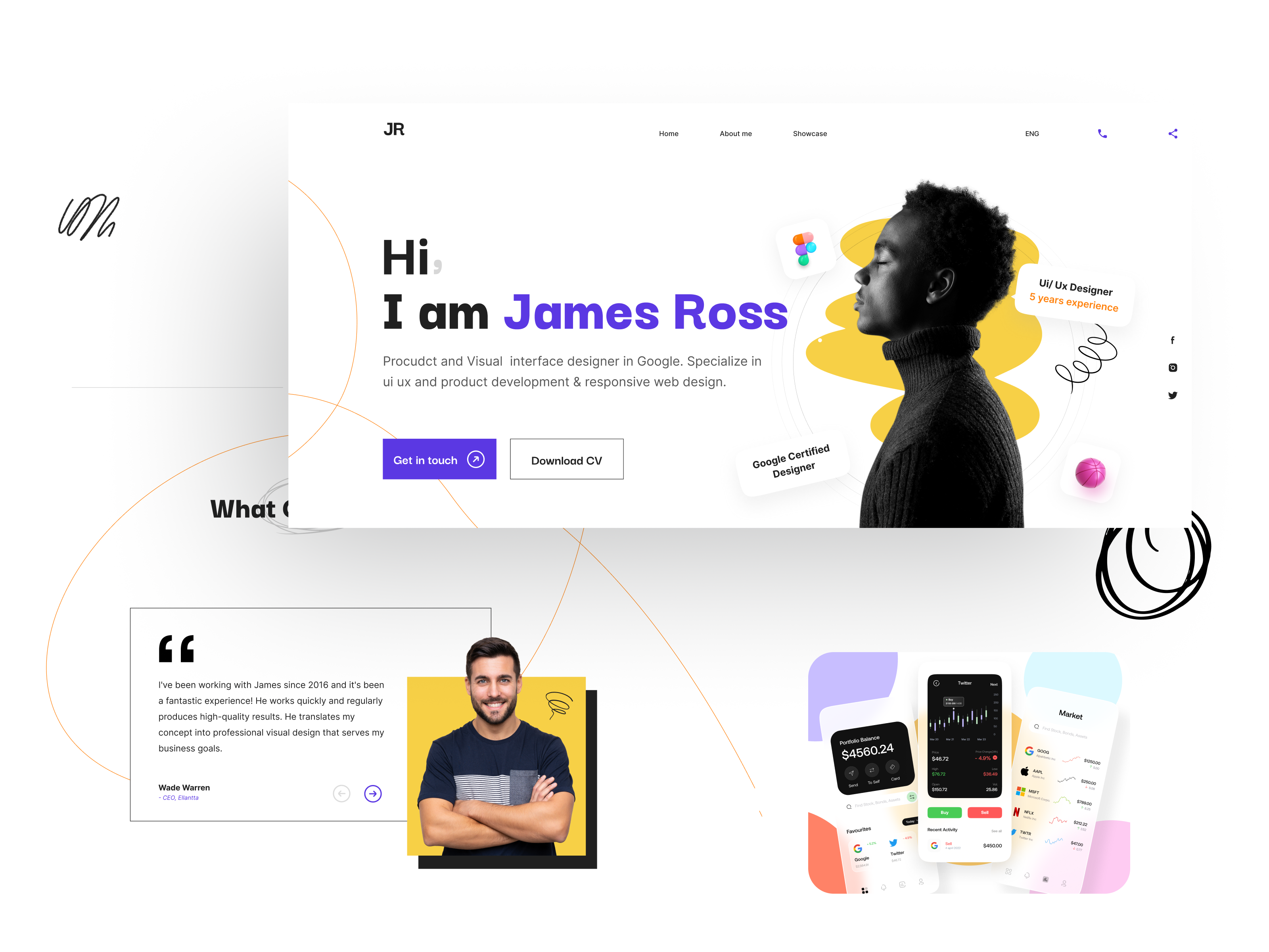 Personal portfolio landing page clean ui creative cv design freelance website home page landing page personal portfolio personal portfolio website portfolio portfolio site professional website responsive website ui ux user interface web design website