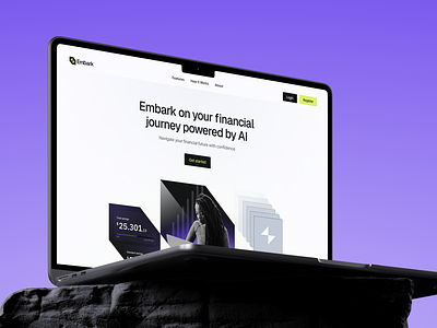 EmbarkAI brand design brand identity branding design finance graphic design illustration landing page landing page design logo logo design product ui ux web web design