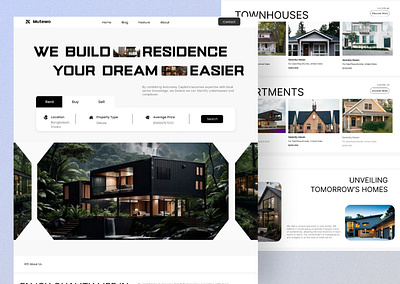 Real Estate Landing Page UI Design hero landing landingpage realestate ui uidesign uxdesign