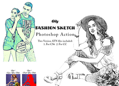 Oily Fashion Sketch Photoshop Action photoshop action