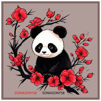 Panda vector art 3d animation art artist awasome black branding cute graphic design illustration logo love motion graphics new panda red trend ui vector white