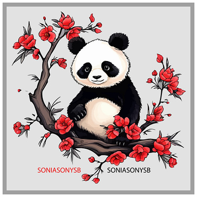 Panda vector art art artist black branding business color design graphic design illustration logo love motion graphics panda red trend ui ux vector view white