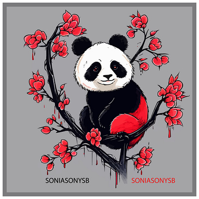 Panda vector art animation art artist black branding business color design graphic design illustration logo love new panda red trend ui ux vector white