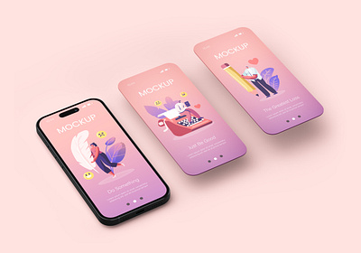 Phone Screen Mockup Set app presentation app screen branding mockup device electronic devices instagram story mobile mobile app mobile ui mockup phone phone app screen mockup smartphone social post touch screen ui interface ui mockup ui ux ux design