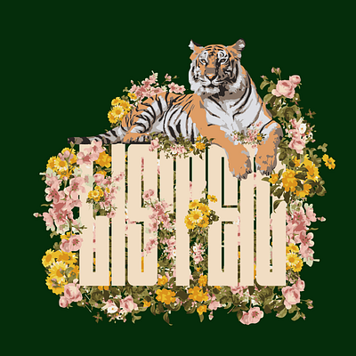 Jungle king animal art brand branding collage design graphic design illustration illustrator logo photoshop tiger vector wear