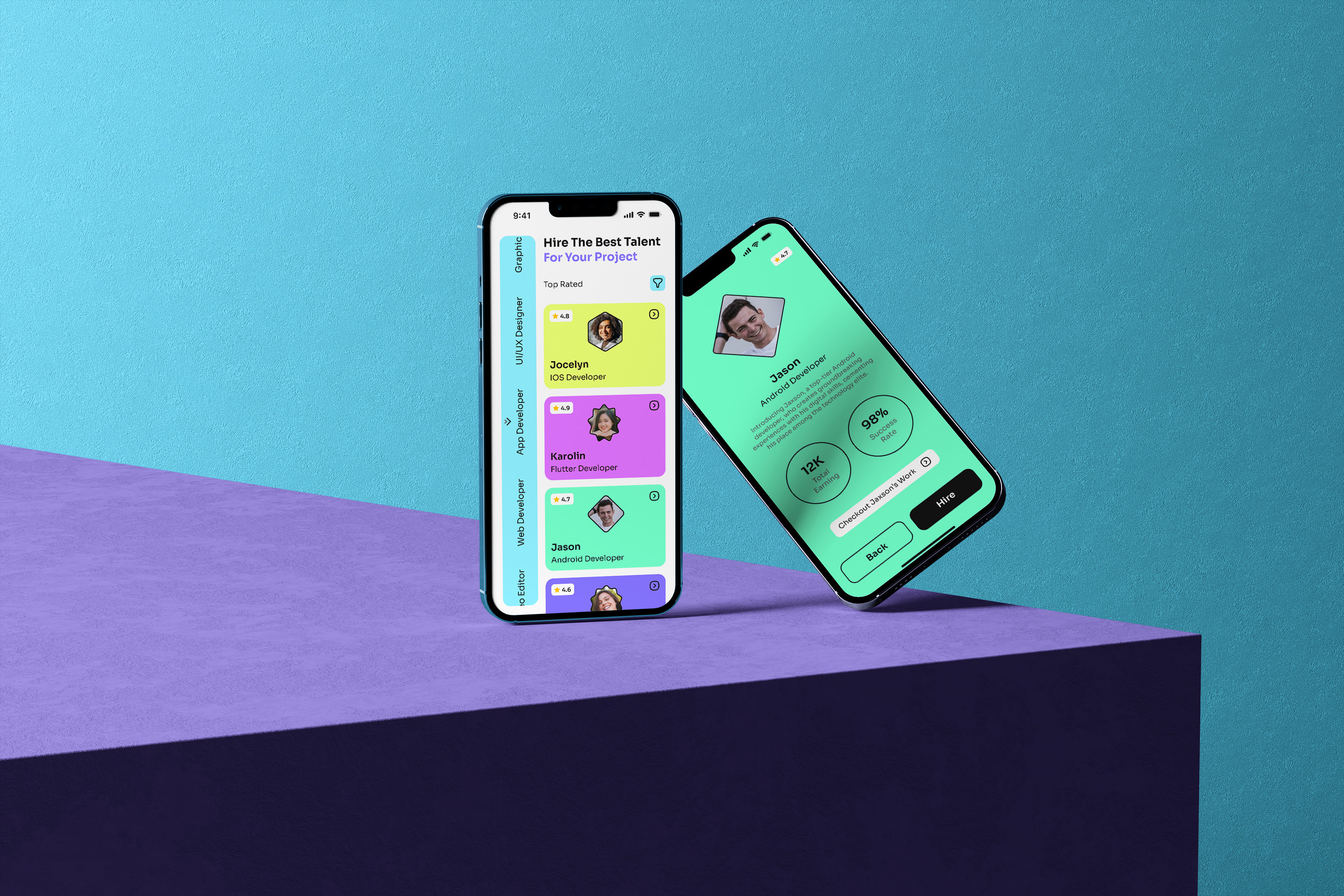 Job Finding App Design app design application design bright color desing figma fiverr freelancer app design hiring app job job app job finder mobile app mobile app design popup color ui ui ux uiux upwork ux web design