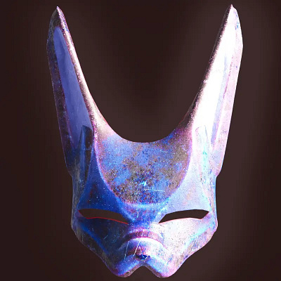 Modelo de impresión 3d de máscara de conejo estilo anime