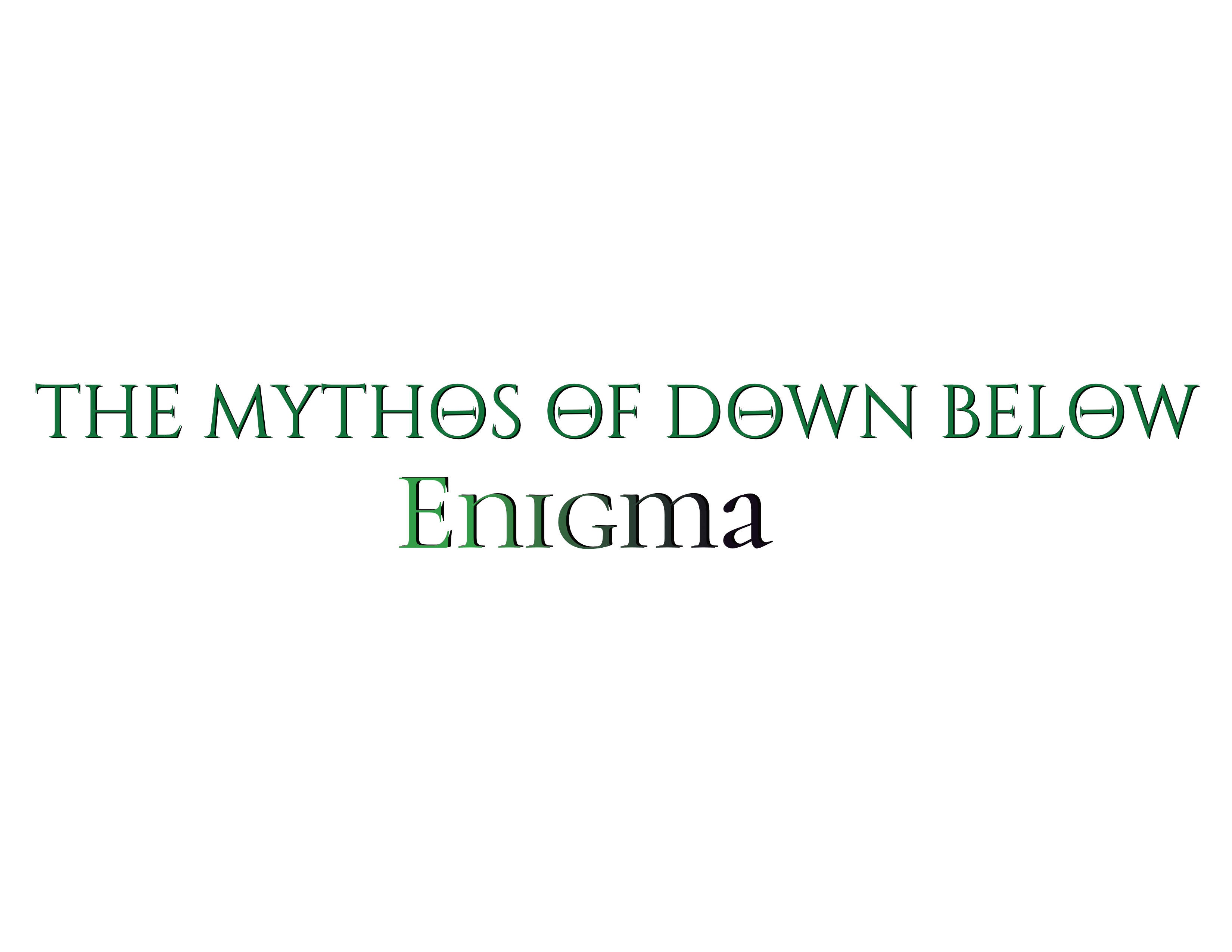 'Mythos of Down Below: Enigma' Logo (2024 revision) book design branding graphic design illustrator logo typography
