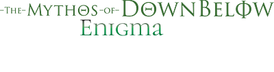 'Mythos of Down Below: Enigma' Logo book design branding graphic design illustrator logo typography