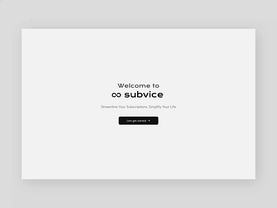 Subvice - Subscription management web app concept animation branding logo ui