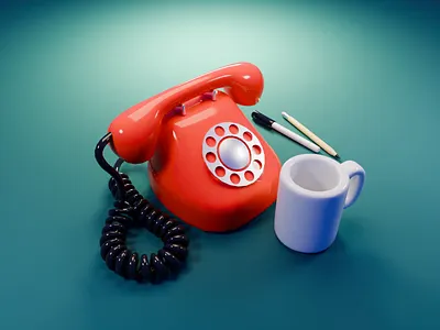 Retro Phone Tutorial 3d blender diorama illustration phone render retro tutorial