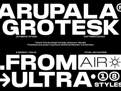 Arupala Grotesk Font air arupala grotesk font branding digital media events font fonts grotesk grotesk font modern typeface poster sans serif super bold super light typeface ultra variable variable font versatile