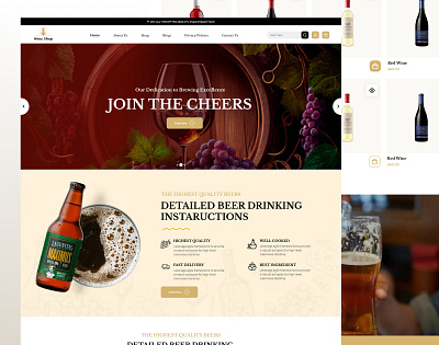 Wine Shopify Store Design UI creative design freelancer graphic design product design shopify ui uiux web ui website design wine website wix