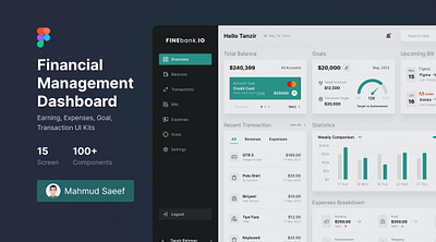 Finebank - Financial Management Dashboard UI Design crypto dashboard finance financial financial app investing management saas time ui design