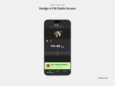 Daily UI Challenge #68 avatar dark mode design fm fm player fm radio mobile design radio ui uichallenge ux uxdesigner uxui