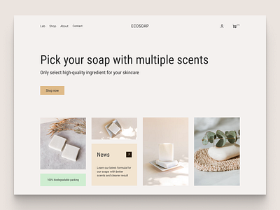 Soap E-commerce Landing Page e commerce hero hero section home page landing page soap soap ecommerce ui ui design web design