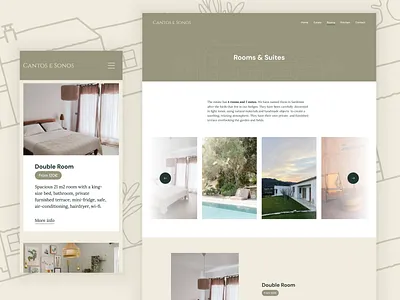 Cantos e Sonos - Website Design beige belgium cantos clean cosy design desktop green guesthouse hotel house italy mobile odoo sardinia sonos ui ux vacation website