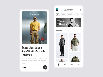 Urban Store - Fashion Ecommerce Website app branding design graphic design typography ui ux vector