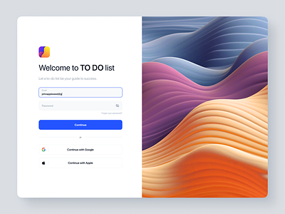 To-Do List Log In app application dashboard design ios log in planner planning app registration sign up to do list to do list app todo todolist ui user interface ux web