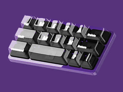 Glass keyboard 3d animation glass keyboard purple render