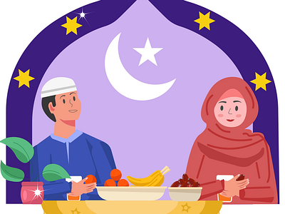 Ramadan kareem 2d 2d animation aftereffect animation boy design eid fasting girl graphic design illustration islamic moon motion graphics muslim ramadan ramadan illustration ramadan kareem stars vector
