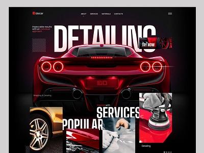 Car service and detailing Landing Page Website branding car detailing landing luxury minimal minimalism ui ui designer uidesign uiux ux vip web webdesign website