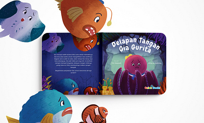 Delapan Tangan Gia Gurita 2d children children illustration childrens book illustration
