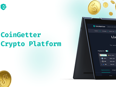 Coingetter crypto platform coin crypto design landing page live trade trading ui user experience ux web 3