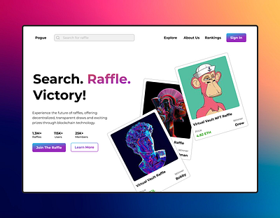 NFT raffle Website - light theme nft product design uidesign uiuxdesign web 3