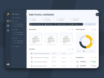 Accountant App accountant app application chart dashboard design desktop documentation documents history instinctools log overview spaces ui ux