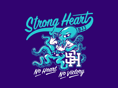 Strong Heart Kid's Design bjj illustration jiu jitsu monogram script sports logo typography