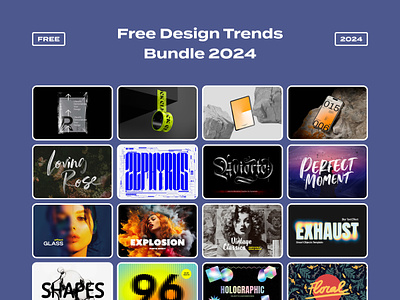 Free Design Trends Bundle 2024 bundle clipart collection design download effect font free freebie mockup photo pixelbuddha psd set template text effect texture tools trends typography