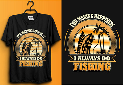 Fishing T-Shirt Design | USA T-shirt Design | Tee america branding clean cloth creative design element fish fisherman fishing graphic hobby hunting illustration modern style t shirt tee