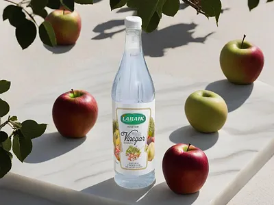 Apple vinegar design 3d branding graphic design logo mockup