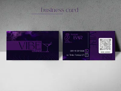 Business card bar buisness card coctails design graphic design hookah logo lounge mockup smoke vector vibe