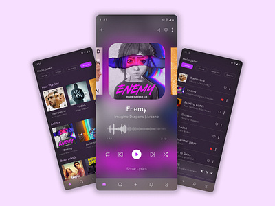 Music Player Design arcane dailyui dailyui009 dailyuichallenge figmalayout musicapp musicplayer musicplayerdesign ui uichallenge uiuxdesign userinterface