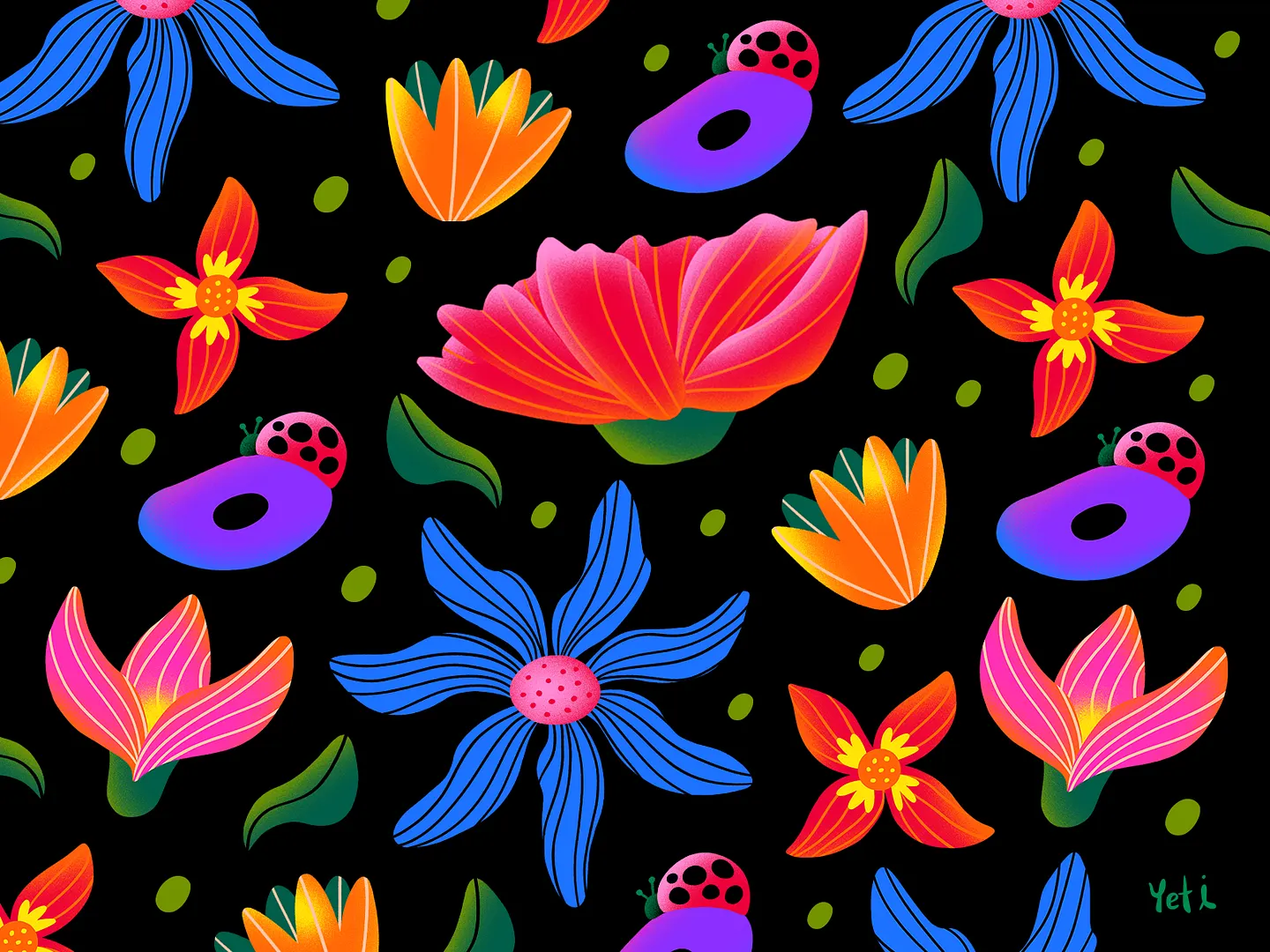 Vibrant Floral Pattern Design for Websites