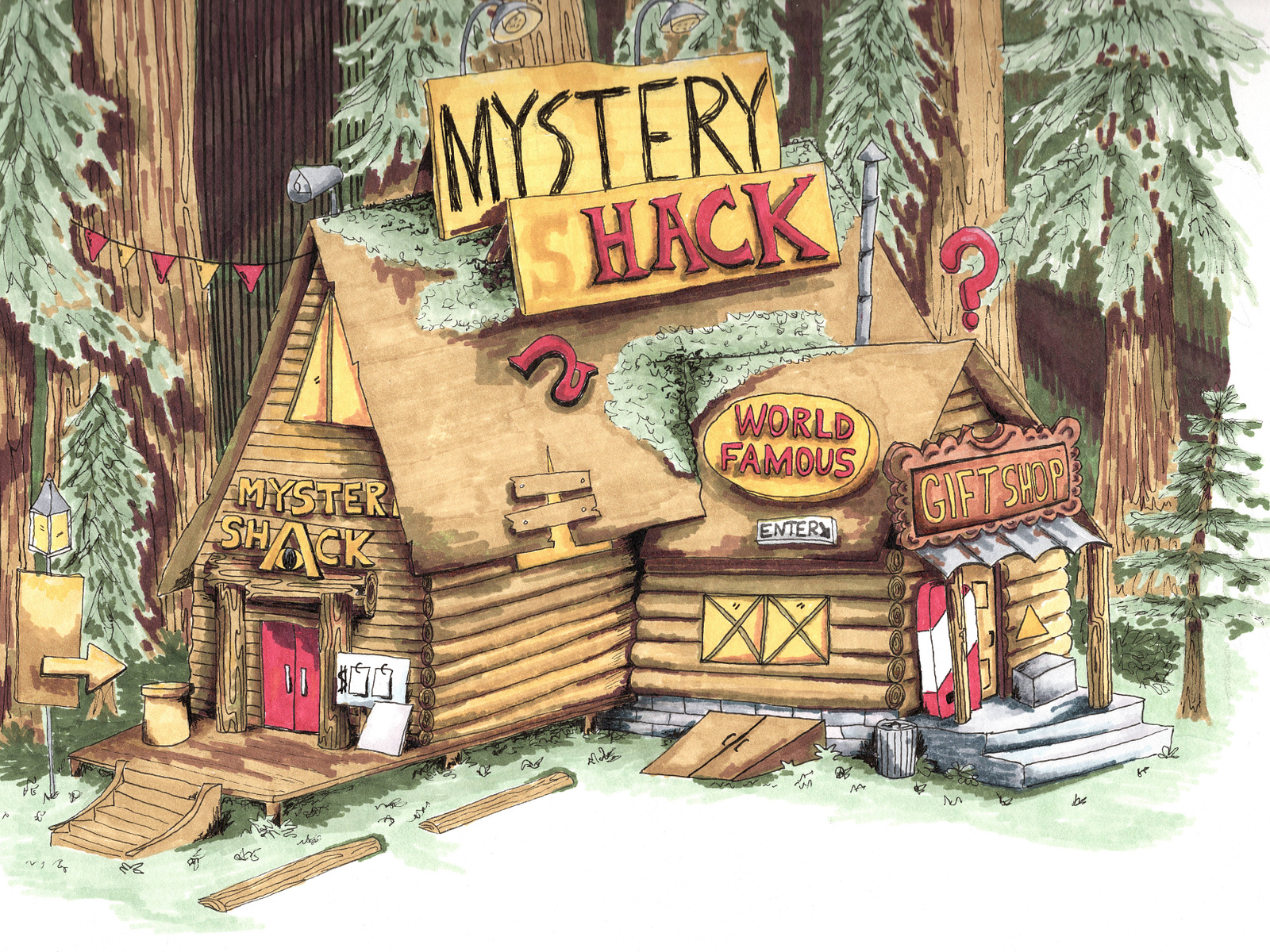 Mystery Shack Illustration by Gina Rivera on Dribbble